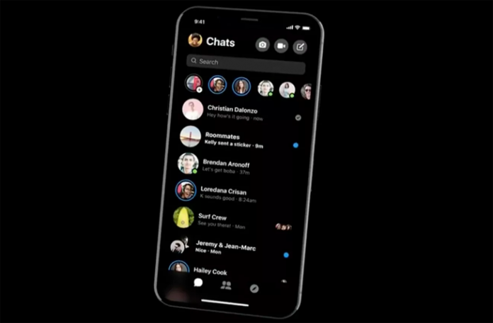 facebook messenger en modo oscuro